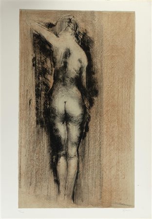 Giuseppe Ajmone (Carpignano Sesia 1923 - Romagnano Sesia 2005), “Nudo di schiena”.