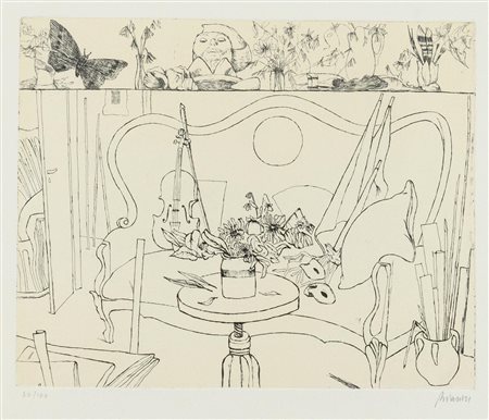 Renzo Biasion (Treviso 1914 - Firenze 1996), “Interno”.