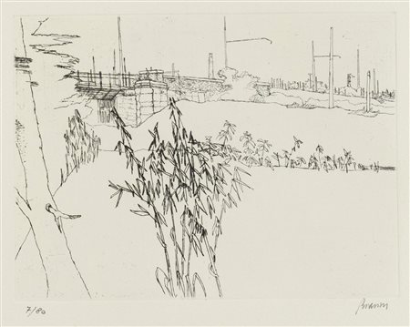 Renzo Biasion (Treviso1914 - Firenze 1996), “Paesaggio”.