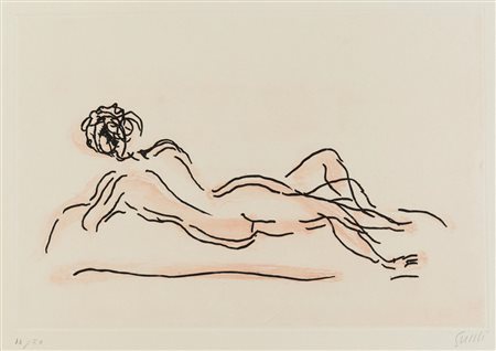 Virgilio Guidi (Roma 1891 - Venezia 1984), “Nudo disteso”.