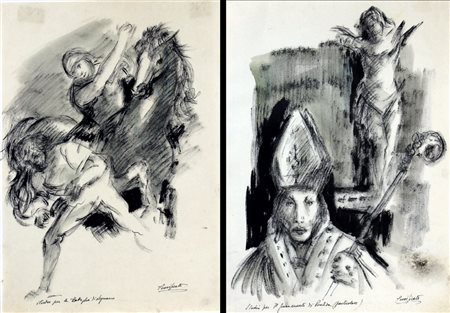 PURIFICATO DOMENICO (Fondi 1915 - Fondi 1984) "LOTTO DI 2 OPERE" china su...