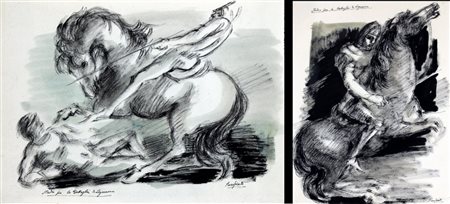 PURIFICATO DOMENICO (Fondi 1915 - Fondi 1984) "LOTTO DI 2 OPERE" china su...