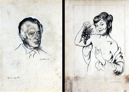 SCILTIAN GREGORIO (Russia 1900 - Roma 1985) "LOTTO DI 2 OPERE" china su carta...