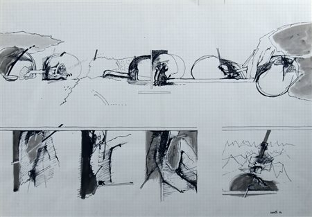 CERETTI MINO (Milano 1930) "Senza titolo" 1964 China su carta cm. H: 35.00 L:...