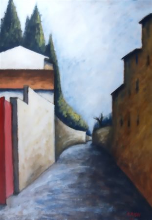 ROSAI OTTONE (Firenze 1895 - Ivrea 1957) "Strada" 1944/1955 ca. Olio su...