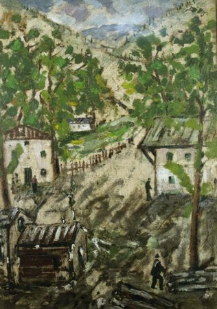 DE PISIS FILIPPO (Ferrara 1896 - Milano 1956) "Cortina" 1940 ca. Olio su tela...