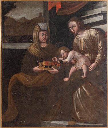 Maestro del XVII secolo, Madonna con Bambino e Sant'Anna