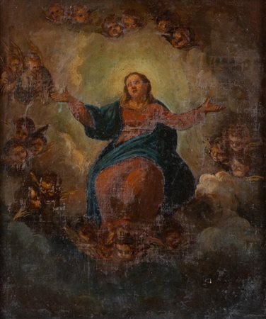 Maestro del XIX secolo, Madonna in Gloria con angeli