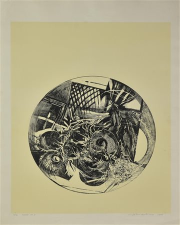 Giacomo Soffiantino (1929 - 2013) TONDO N.2, 1968 incisione, cm 64x50, su...