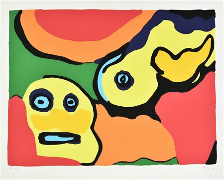 Karel Appel (1921 - 2006) COMPOSIZIONE CON FIGURE, 1976 serigrafia, cm...