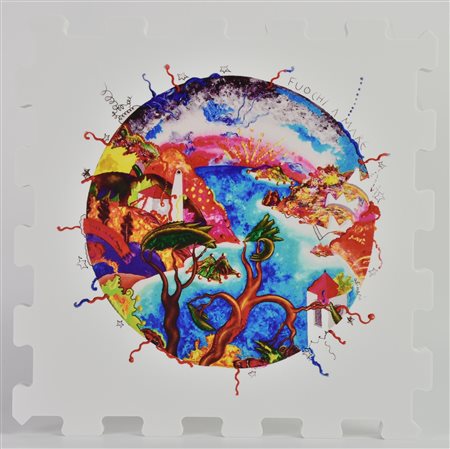 Luca Alinari (1943 - 2019) FUOCHI A MARE stampa UV su FX high quality bianco,...