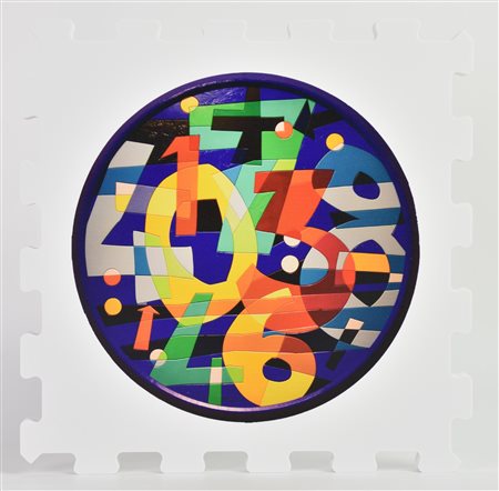 Ugo Nespolo (1941) MAGIA DEI NUMERI stampa UV su FX high quality bianco, cm...