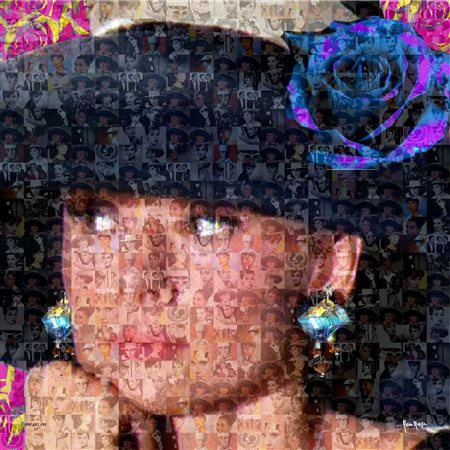 Maria Murgia, Omaggio a Audrey Hepburn, 2015, fotomosaico digitale, cm 50x50