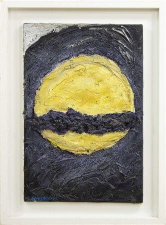 Andrea Raccagni, Notturno, anni Ottanta, tecnica mista su tela, cm 60x40