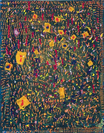 Adriano Desarlo, Senza titolo, 2016, smalto gel antiruggine su tela, cm 50x40