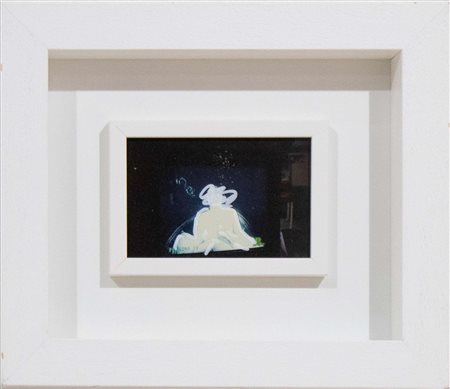 Mario Schifano, Senza titolo, 1990-97, tecnica mista su fotografia, cm 10x15,...