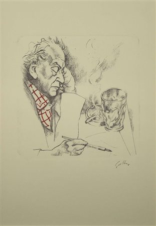 Renato Guttuso, Senza titolo (Autoritratto), anni Settanta, litografia, cm...