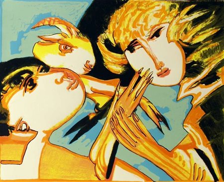 Remo Brindisi, Senza titolo, anni Ottanta, litografia su carta, cm 90x63,...