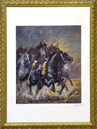 Giovan Francesco Gonzaga, Carica dei corazzieri, anni Novanta, litografia a...