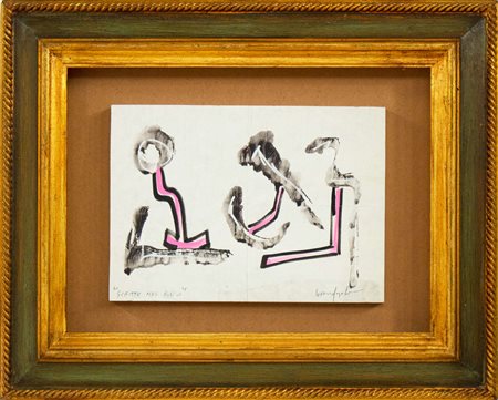 Sergio Dangelo, Scritto nel bosco, anni Settanta, tecnica mista su carta, cm...