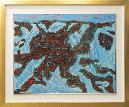 Andrea Raccagni, Vortice, 1957-1958, olio materico su tela, cm 70x90