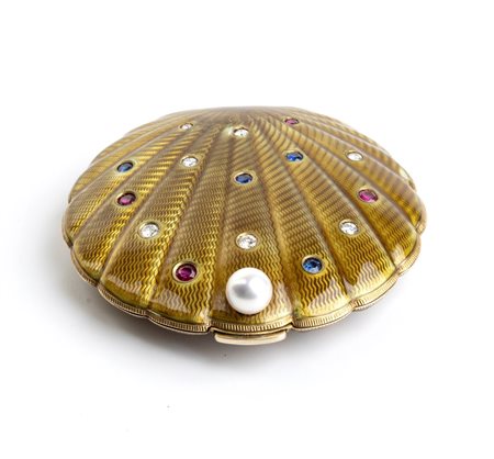  
Portacipria in oro, argento e pietre preziose - Premio Perla Di Sanremo 1954, appartenuto alla Contessa Paola Della Chiesa 1954
 