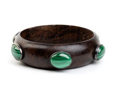 ISABELLA ASTENGO  
bracciale in legno con malachite 
 