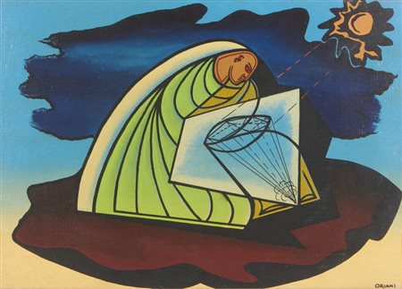 ORIANI PIPPO (1909 - 1972) - ARCHIMEDE INVENTA LO SPECCHIO USTORIO, 1960-65.