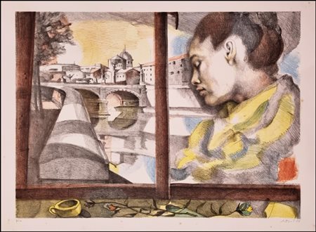 ATTARDI UGO Sori 1923 - Roma 2006 "Senza titolo"