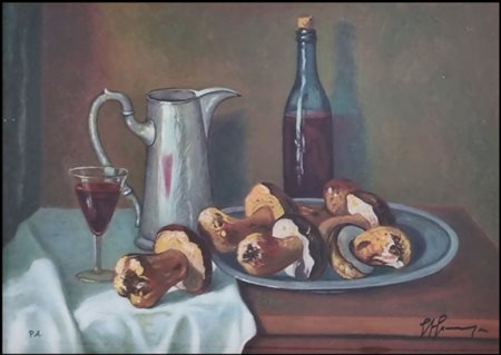 GONZAGA GIOVAN FRANCESCO Milano 1921 - 2007 "Il piatto dei funghi"
