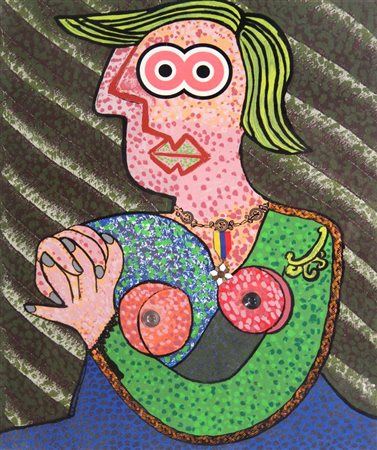 BAJ ENRICO Milano 1924 - 2003 Vergiate "Matilde di Canossa" 70x60 serigrafia...