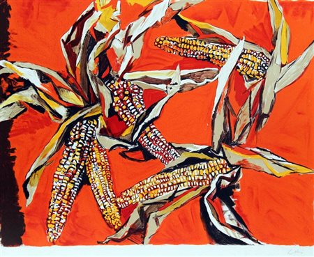 GUTTUSO RENATO Bagheria (PA) 1911 - 1987 Roma "Pannocchie" 63,5x86,5 foglio,...