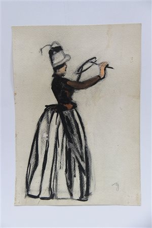 GOLIA (Eugenio Colmo) Torino 1885 - 1967 "Il lancio del cerchio" 32,5x22,5...