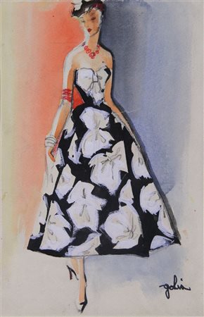 GOLIA (Eugenio Colmo) Torino 1885 - 1967 "I fioroni" 1953 32x21 tecnica mista...