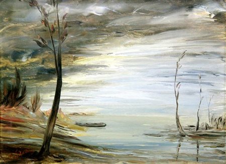 SECAN GEORGE Bucarest 1913 - 1987 Varese "Paesaggio" 50x70 olio su tela Opera...