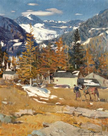 CAMPAGNARI OTTORINO Mestre (VE) 1910 - 1982 Torino "Autunno in Val di...