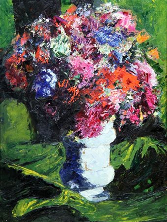 PETRELLA DA BOLOGNA VITTORIO Bologna 1886 - 1951 Venezia "Fiori" 40x30 olio...