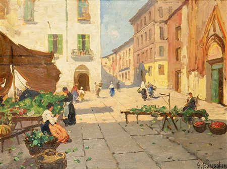 BUSCAGLIONE GIUSEPPE Ariano Irpino (AV) 1868 - 1928 Rivoli "La piazza del...