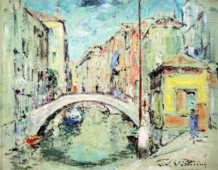 PISTARINO PADRE ANGELICO Alessandria 1897 - 1960 Torino "Ponte a Venezia"...