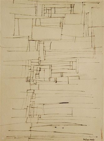 DORAZIO PIERO Roma 1927 - 2005 Todi "Senza titolo" 30x22,5 china su carta...