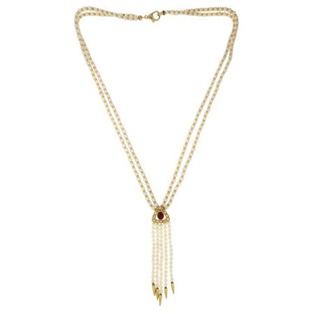 COLLANA DI PERLE Collana composta da due fili di perline dal diam di mm 3,0 a...