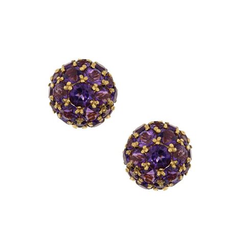 COPPIA DI ORECCHINI Coppia di orecchini in oro giallo, a lobo, a forma di...