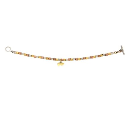 BRACCIALE Bracciale composto da grani in argento 925/1000, oro giallo e rosa...