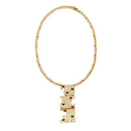 MOLINARI MARIO Coazze (TO) 1930 - 2001 Torino Girocollo in oro giallo,...