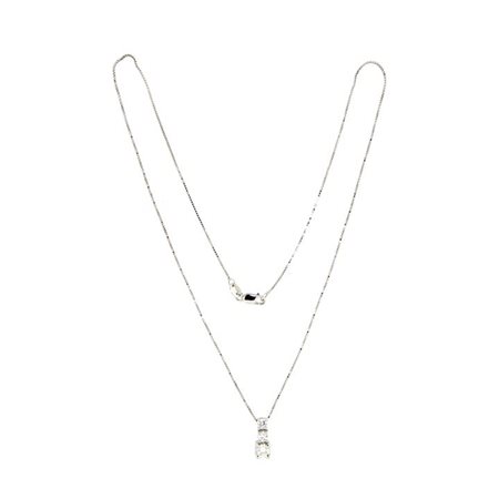 CATENA CON CIONDOLO Catena con ciondolo in oro bianco, tre diamanti taglio...