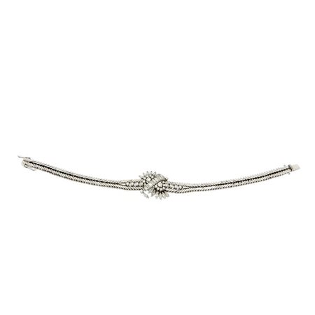BRACCIALE Bracciale in oro bianco con diamanti taglio brillante, marquise e...