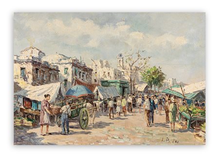 ANGELO PISANI (1885-1950) - Mercato alla mura