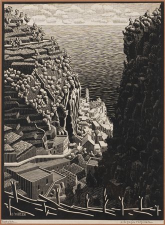 Maurits Cornelis Escher (Leeuwarden 1898-Laren 1972)  - Atrani, costa di Amalfi, 1932