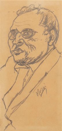 Ottone Rosai (Firenze 1895-Ivrea 1957)  - Uomo con occhiali