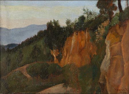 Carlo Socrate (Mezzanabigli 1889-Roma  1967)  - Paesaggio, 1926